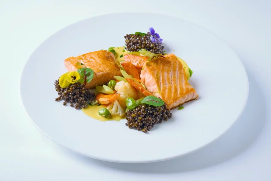 Grilled fillet of salmon